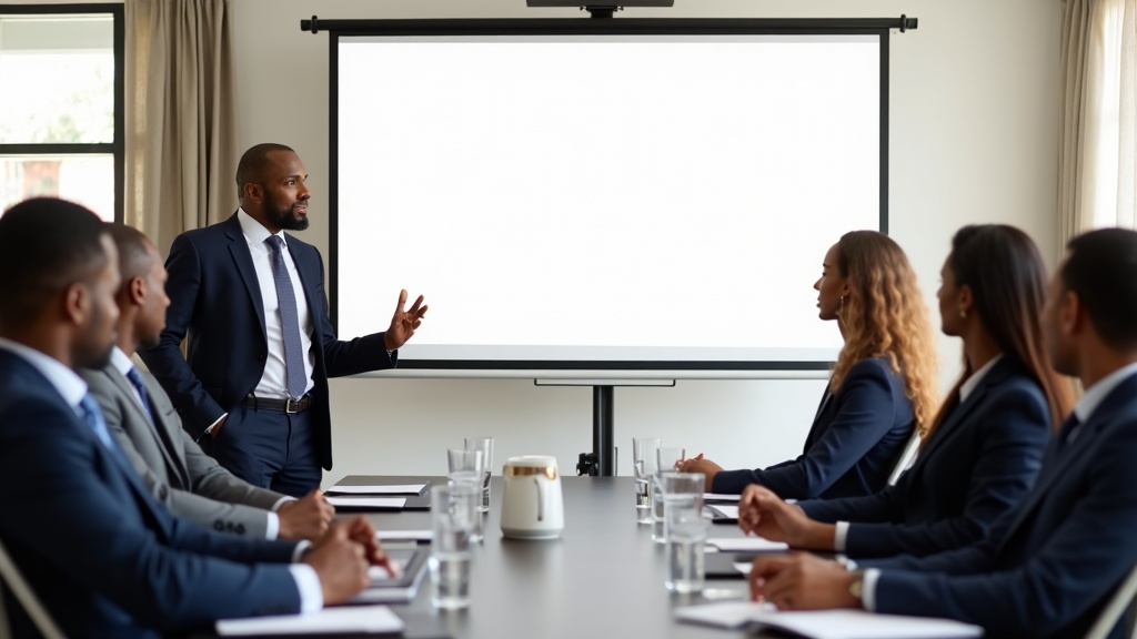 Groupe de professionnels en séminaire de formation